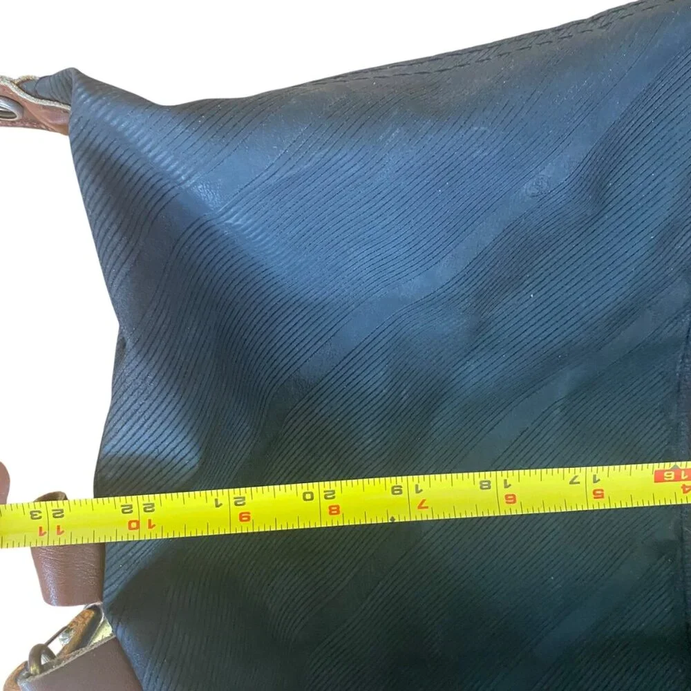 Chanterelle Repurposed Rubber Duffel Bag Adjustable Strap Leather‎ Accents
